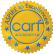 A seal that says carf accredited